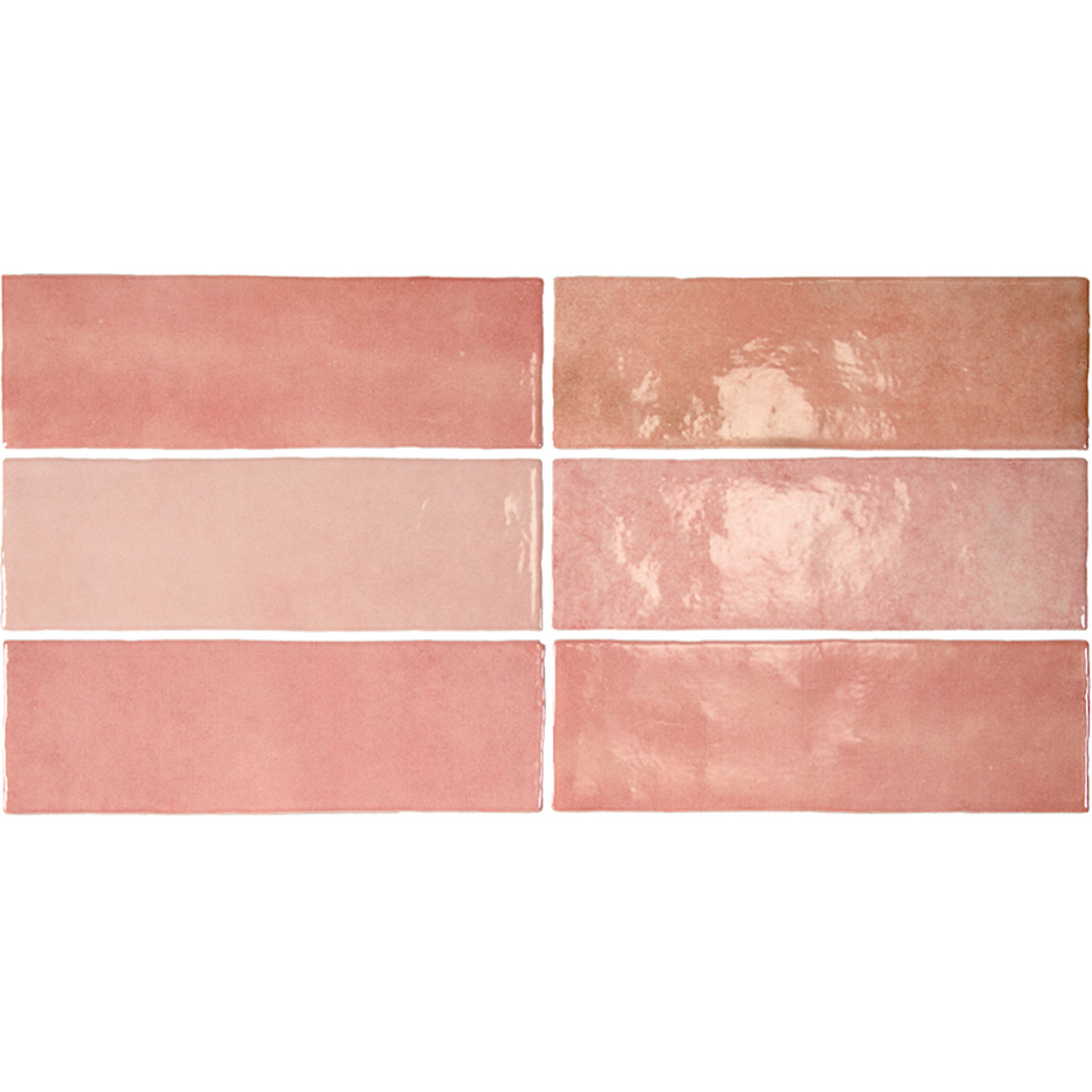 ARTISAN Rose Mallow 2.5 x 8 glossy zellige style wall tile