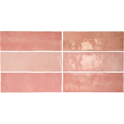 ARTISAN Rose Mallow 2.5 x 8 glossy zellige style wall tile