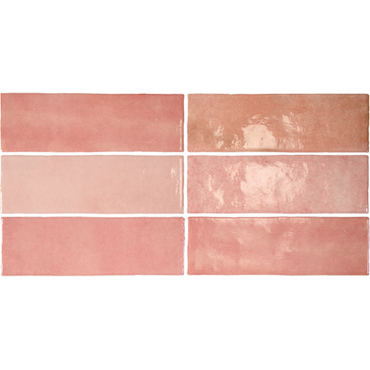 ARTISAN Rose Mallow 2.5 x 8 glossy zellige style wall tile