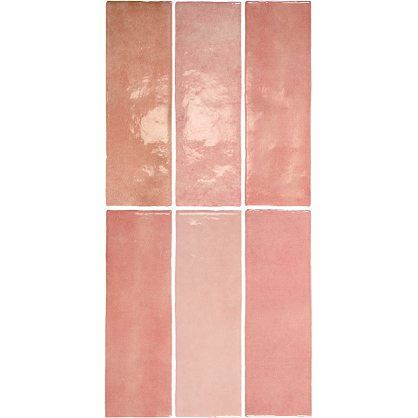 ARTISAN Rose Mallow 2.5 x 8 glossy zellige style wall tile