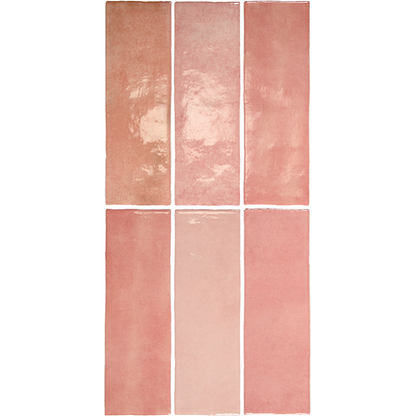 ARTISAN Rose Mallow 2.5 x 8 glossy zellige style wall tile