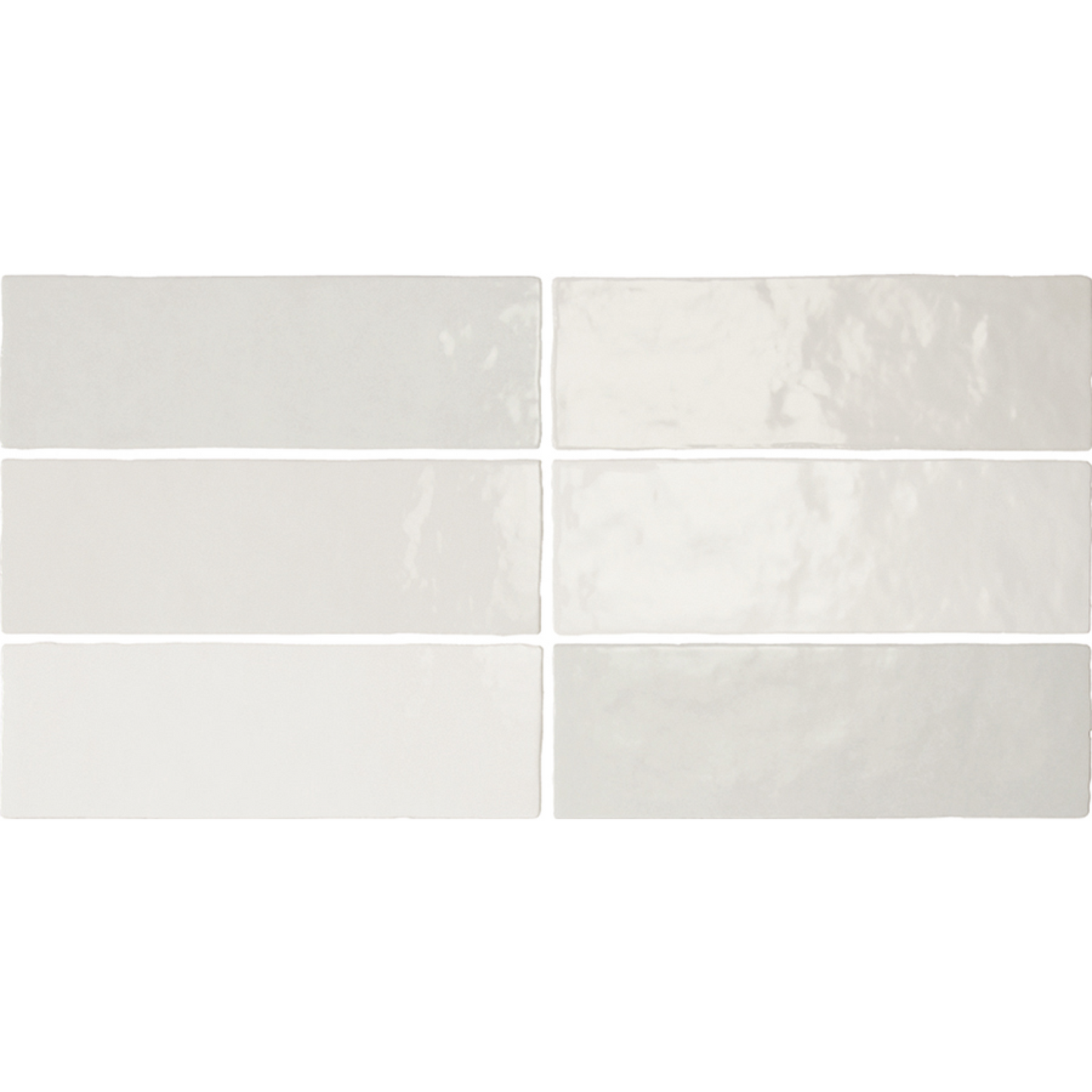 ARTISAN White 2.5 x 8 glossy zellige style wall tile