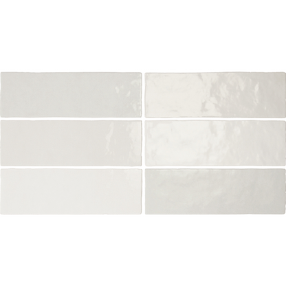 ARTISAN White 2.5 x 8 glossy zellige style wall tile