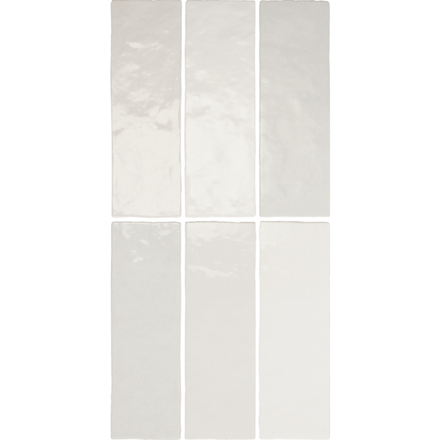 ARTISAN White 2.5 x 8 glossy zellige style wall tile