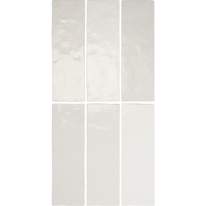 ARTISAN White 2.5 x 8 glossy zellige style wall tile