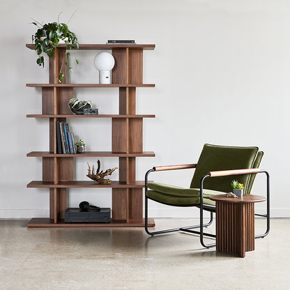 Gus* Modern ALBION Natural Walnut 6-tier shelving unit