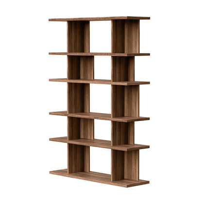 Gus* Modern ALBION Natural Walnut 6-tier shelving unit