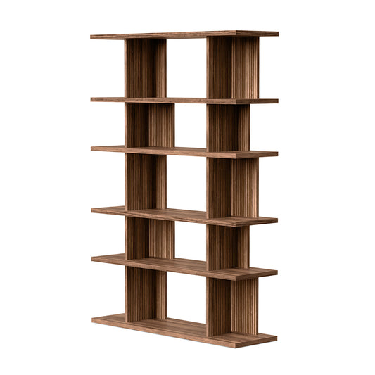 Gus* Modern ALBION Natural Walnut 6-tier shelving unit