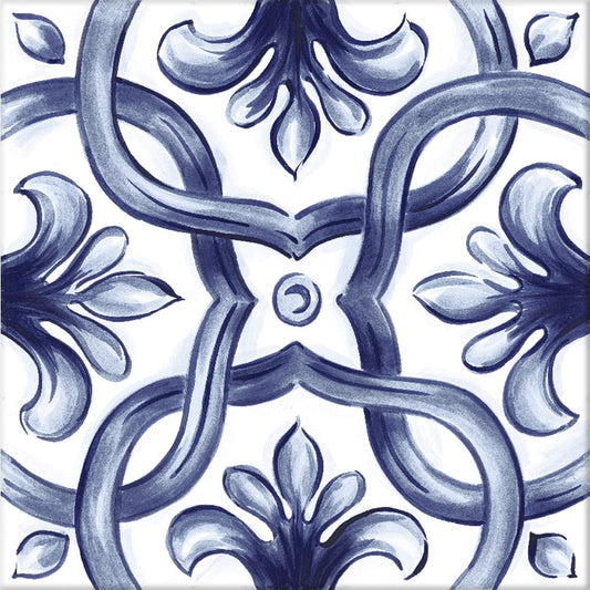 AMURI Maiolica Tappeto 2 Decoro 8 x 8 glossy porcelain wall / floor tile