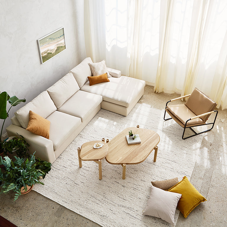 Gus* Modern ASHDALE Merino Cream sectional (left)