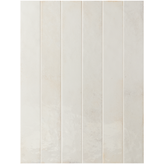 BALI White 2 x 16 glossy wall tile