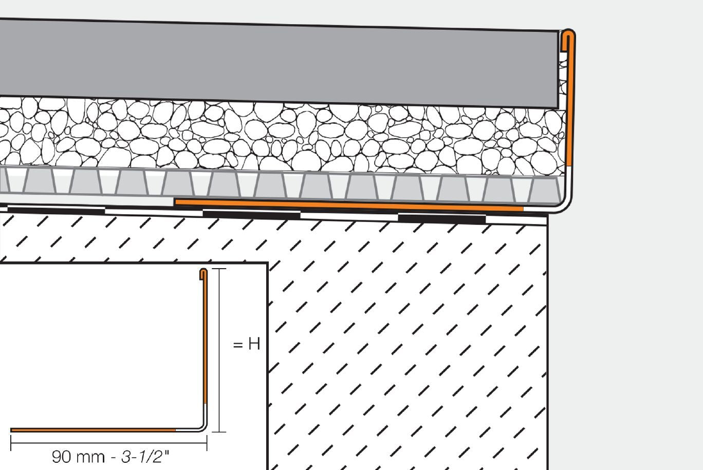 Schluter® BARA-RWL Classic Grey 2-3/16-inch edging profile *special order*