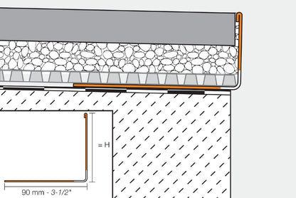Schluter® BARA-RWL Classic Grey 2-3/16-inch edging profile *special order*