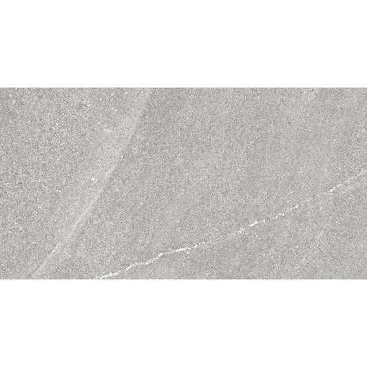 BEACH Grey 12 x 24 stone effect matte wall / floor tile