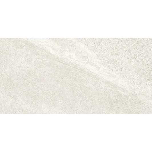 BEACH White 12 x 24 stone effect matte wall / floor tile