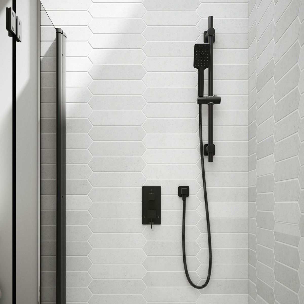 Kalia SOBRIO Black showering trim kit