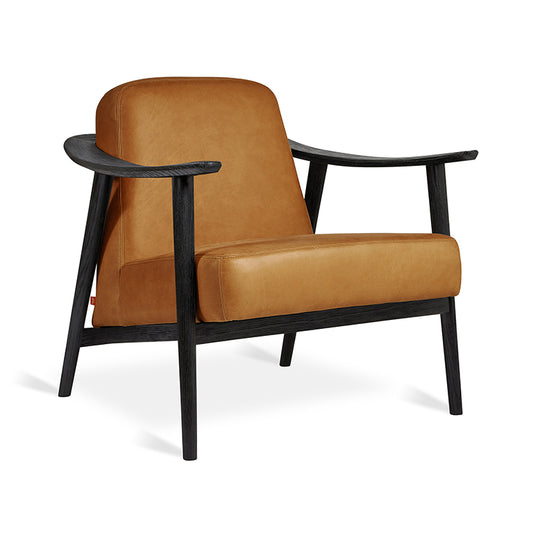 Gus* Modern BALTIC Tucson Sienna leather chair with Black Ash frame