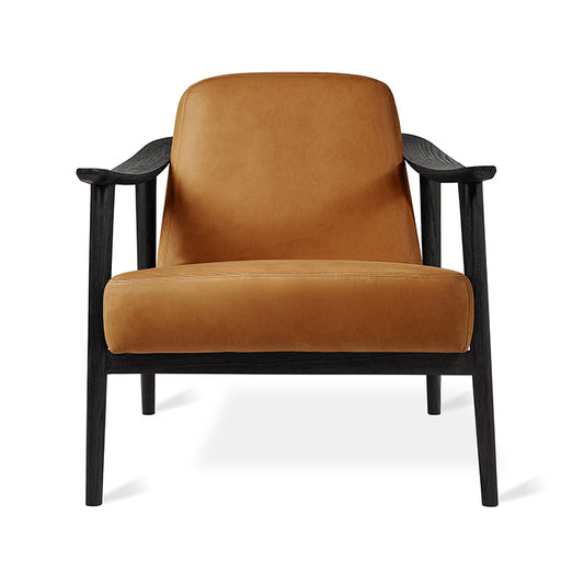 Gus* Modern BALTIC Tucson Sienna leather chair with Black Ash frame