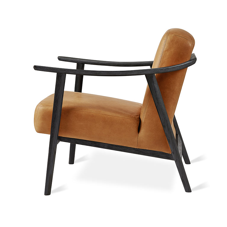 Gus* Modern BALTIC Tucson Sienna leather chair with Black Ash frame