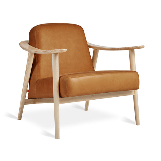 Gus* Modern BALTIC Tucson Sienna leather chair with Natural Ash frame