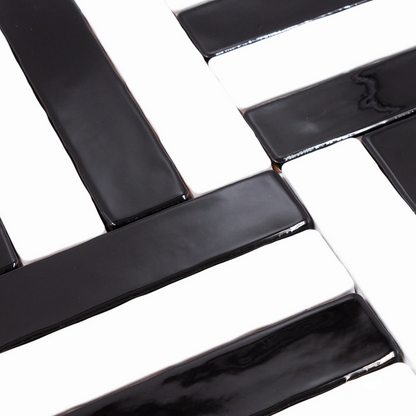CANDLESTICK Black 2 x 10 glossy wall tile