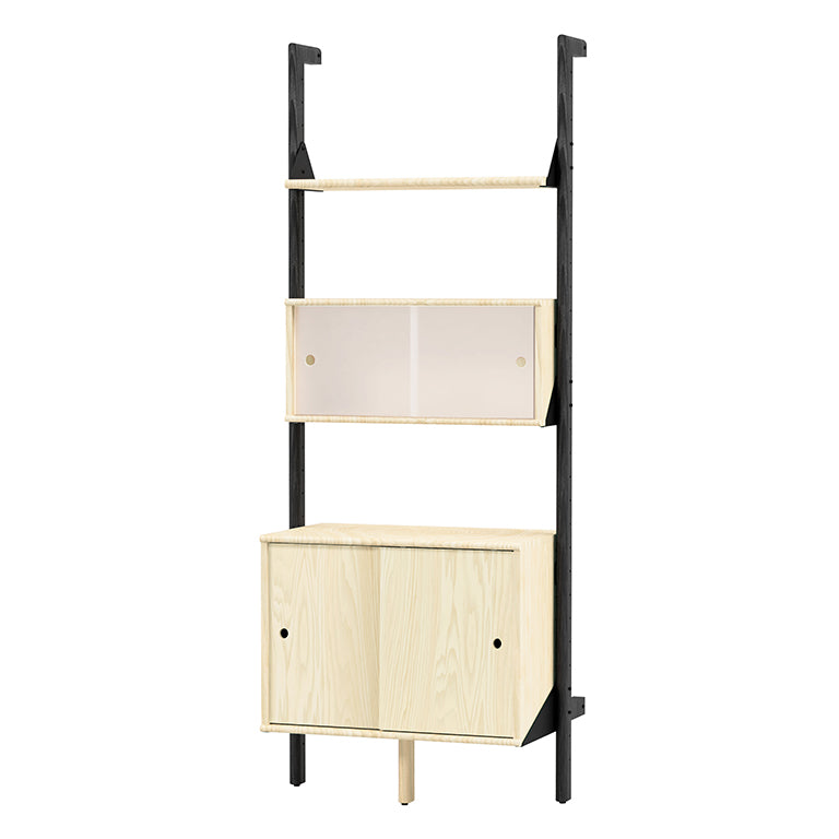 Gus* Modern BRANCH-1 Black / Blonde Ash with Black multi storage unit
