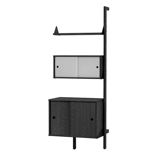 Gus* Modern BRANCH Black Ash with Black multi storage unit add-on