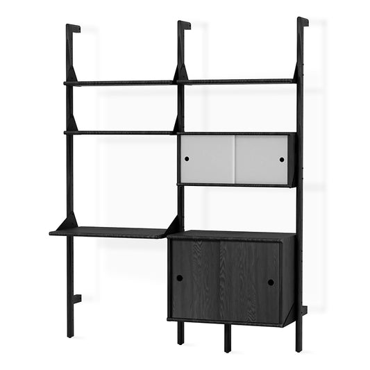 Gus* Modern BRANCH-2 Black Ash with Black multi storage unit with desk