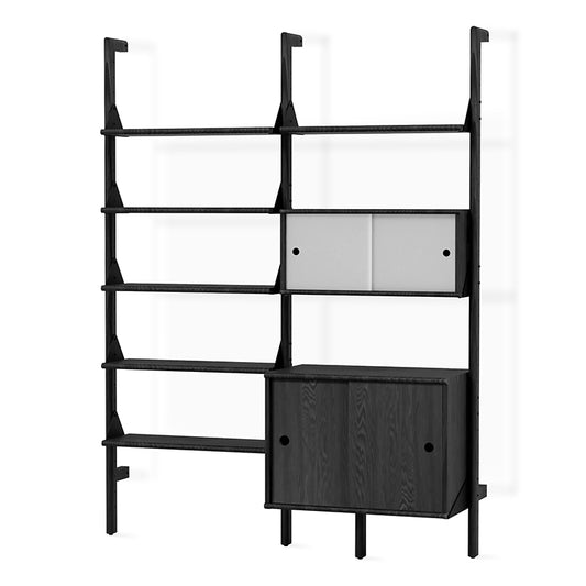 Gus* Modern BRANCH-2 Black Ash with Black multi storage unit with shelves