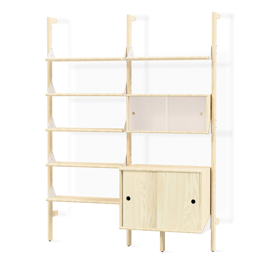 Gus* Modern BRANCH-2 Blonde Ash with White multi storage unit with shelves