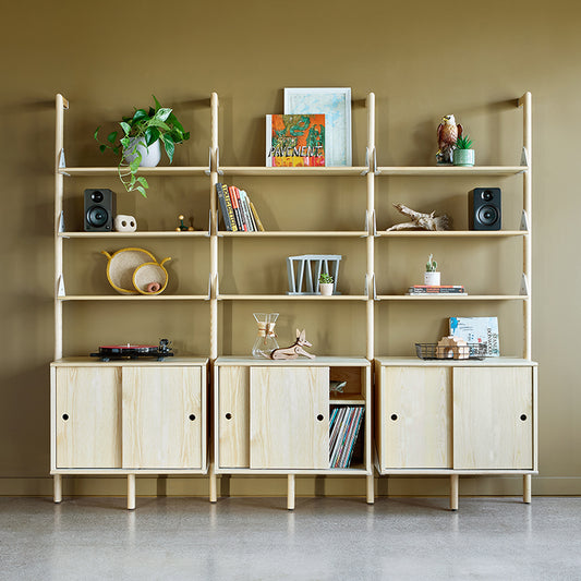 Gus* Modern BRANCH-3 Black / Blonde Ash with Black storage unit