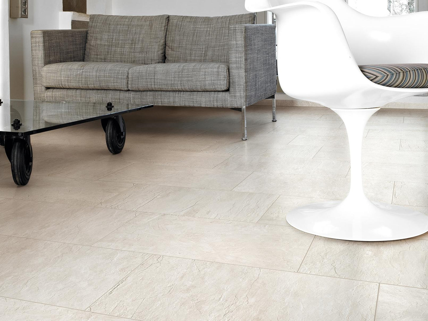 ARDOISE Blanc 12 x 24 matte porcelain wall / floor tile