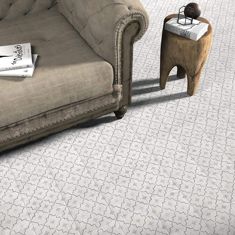 BEDOUIN Grey 8 x 8 patterned wall / floor tile