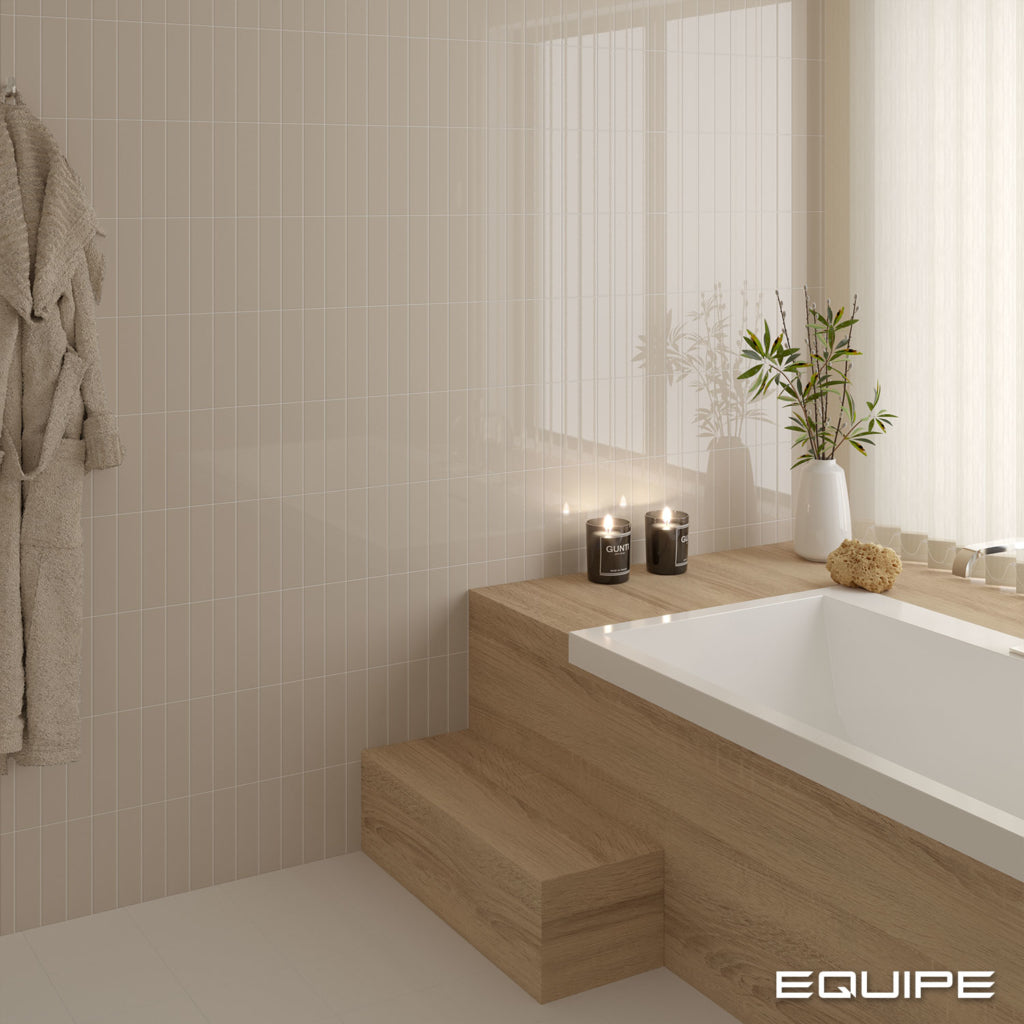 COSTA NOVA Beige Pale 2 x 8 glossy wall tile