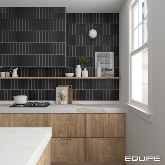 COSTA NOVA Black 2 x 8 matte wall tile