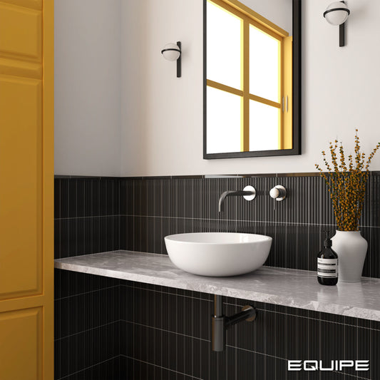 COSTA NOVA ONDA Black 2 x 8 glossy wall tile