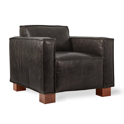 Gus* Modern CABOT Saddle Black Leather chair