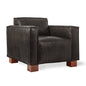 Gus* Modern CABOT Saddle Black Leather chair