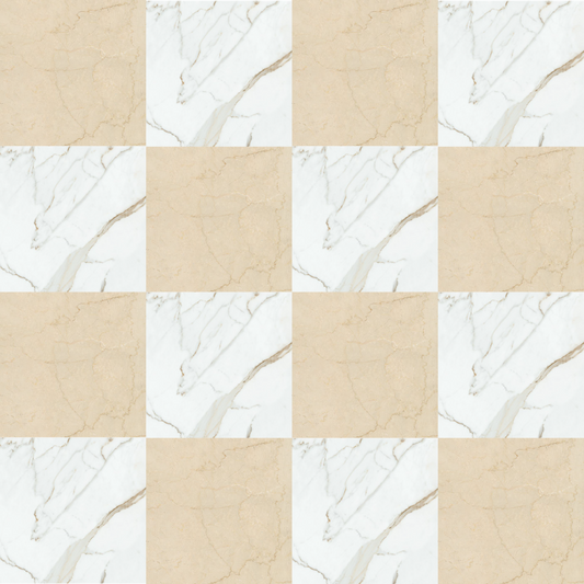 MAJESTIC Crema Rezzato 12 x 12 marble style matte wall / floor tile