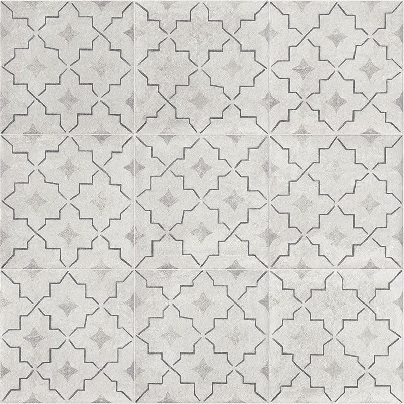 BEDOUIN Grey 8 x 8 patterned wall / floor tile
