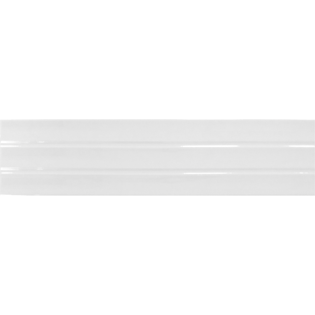 ACANTO White 4 x 16 reeded glossy wall tile