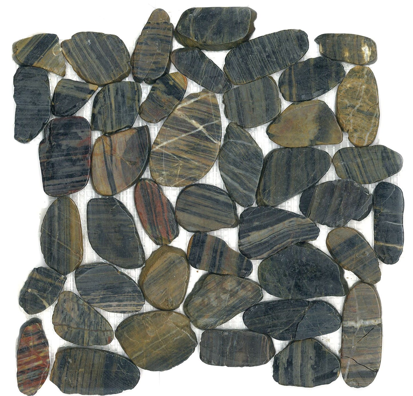 RIVERSTONE Tiger Eye mosaic pebble floor / wall tile