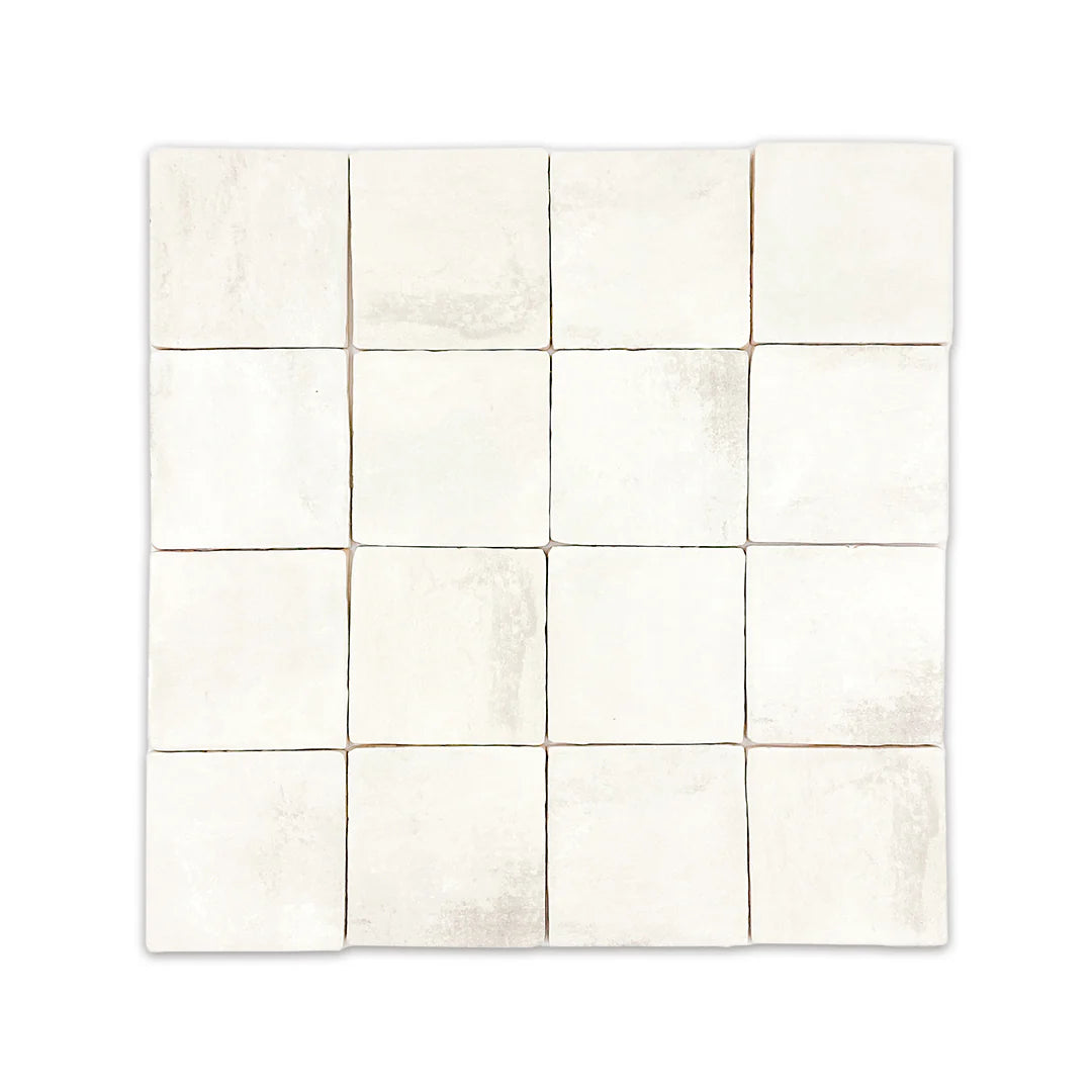 HEARTH Plaster 4 x 4 zellige style matte wall tile