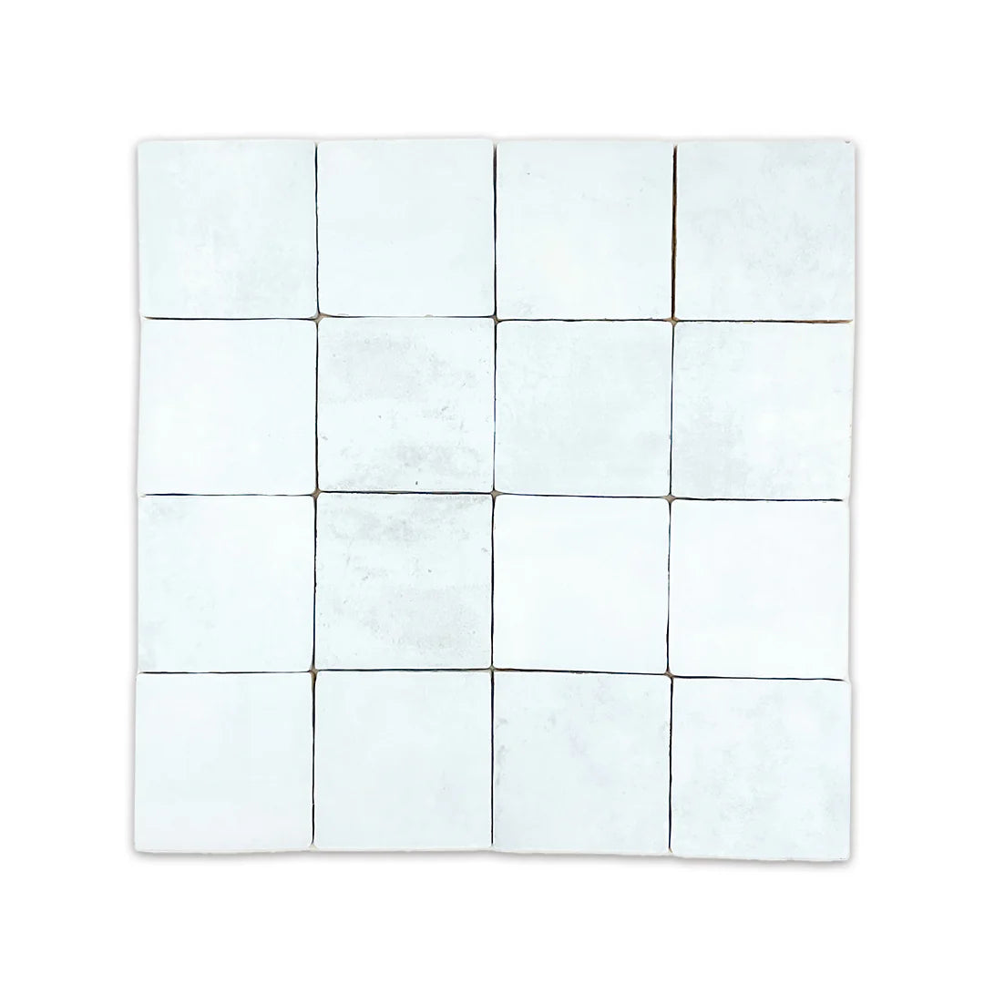 HEARTH Sky Blue 4 x 4 zellige style matte wall tile