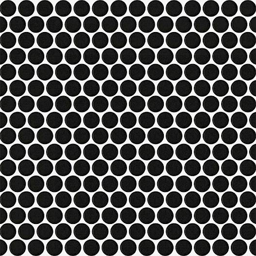 PENNY ROUND 3/4-inch Black matte mosaic wall tile