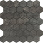 ASHIMA Black 2-inch hexagon mosaic matte wall / floor tile