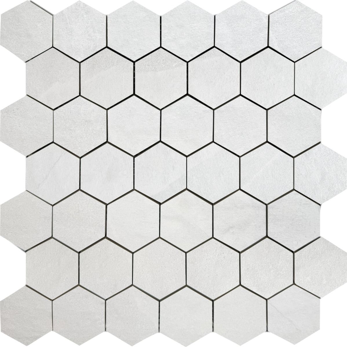 ASHIMA White 2-inch hexagon mosaic matte wall / floor tile