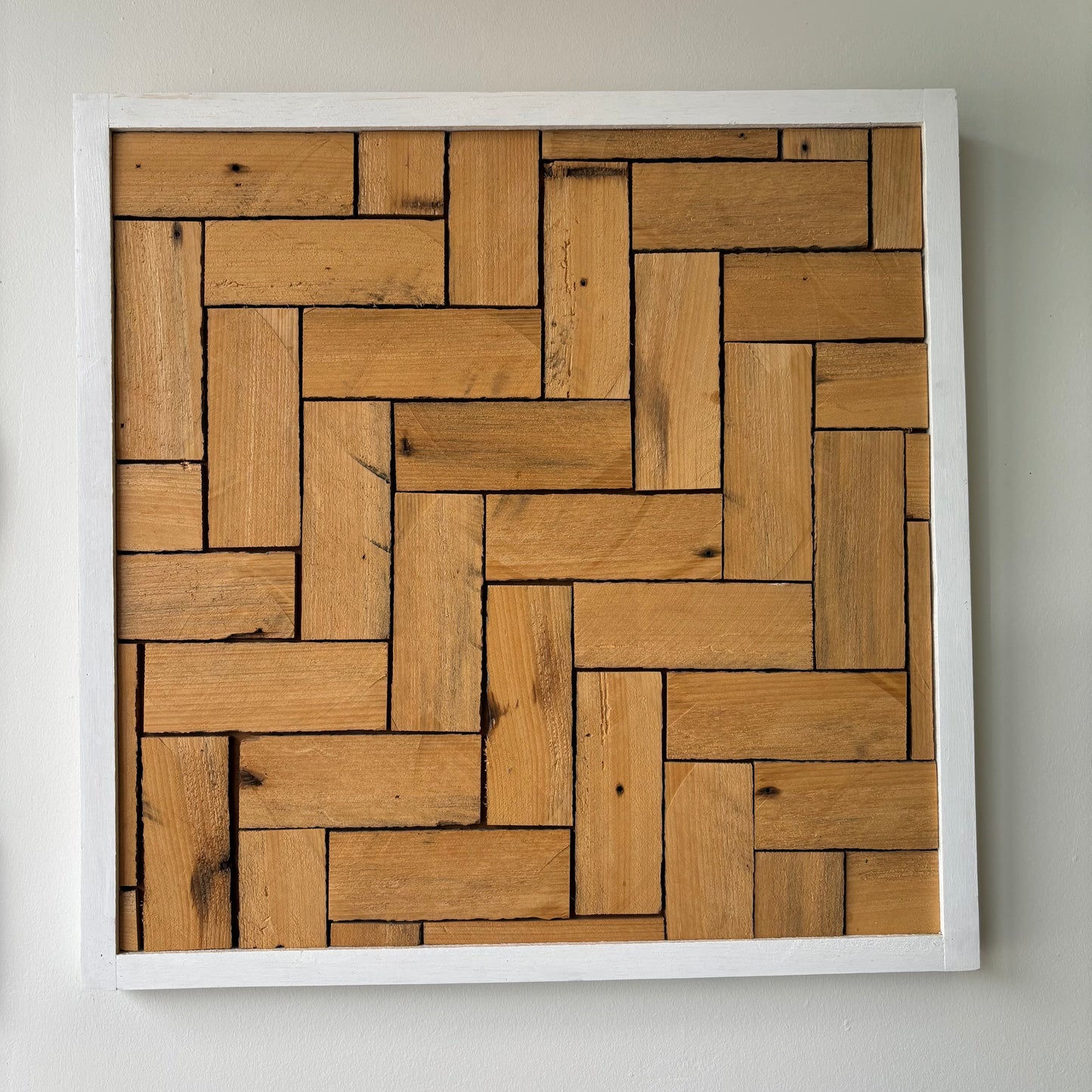 WOOD BRICKS framed wall art