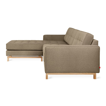Gus* Modern JANE 2 Merino Mocha bi-sectional with Natural Ash base