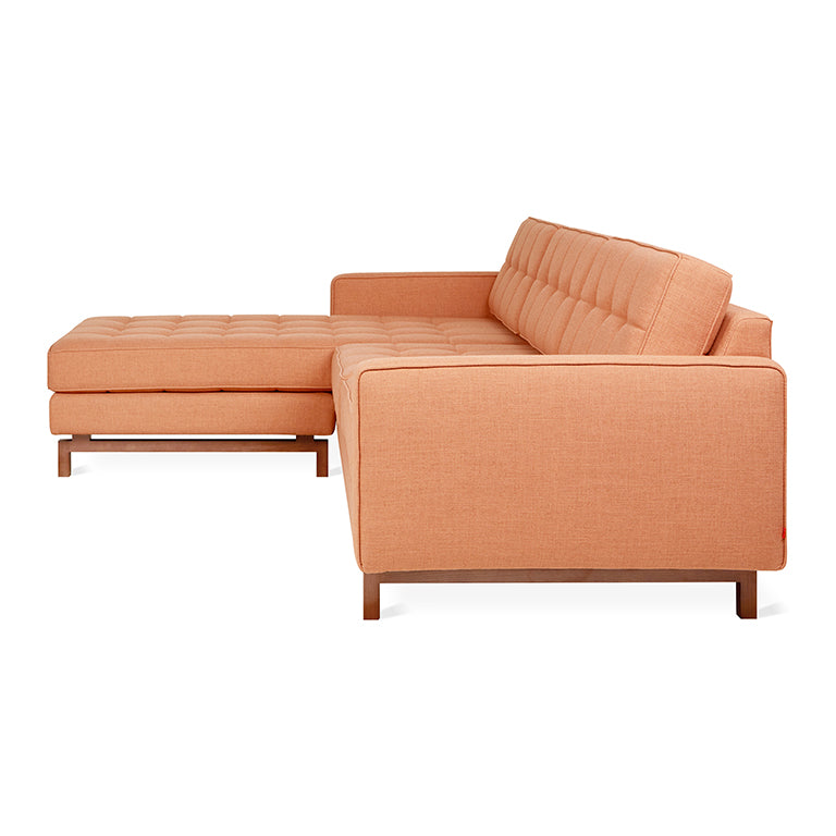 Gus* Modern JANE 2 Caledon Sedona bi-sectional with Walnut base